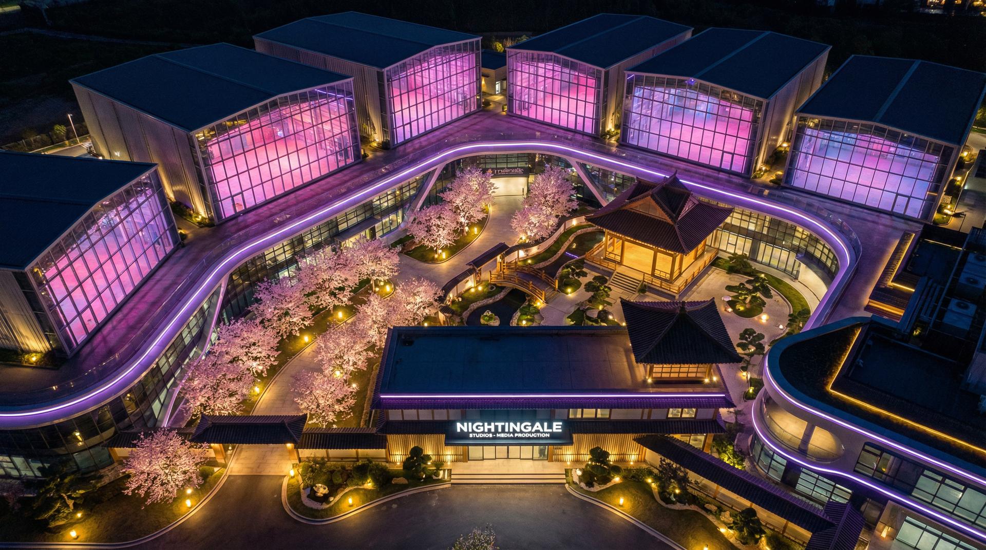 国产视频传媒基地 - 影视制作基地航拍